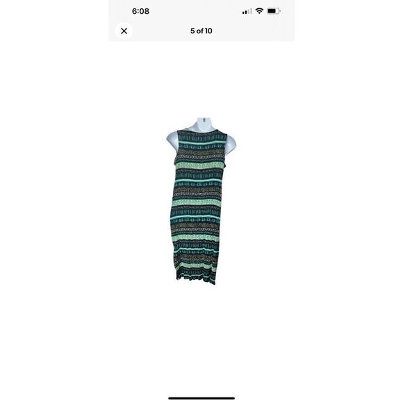 JM COLLECTION Black Blue Summer Sleeveless Stretch Maxi Shift Dress Size 3X - Picture 9 of 10